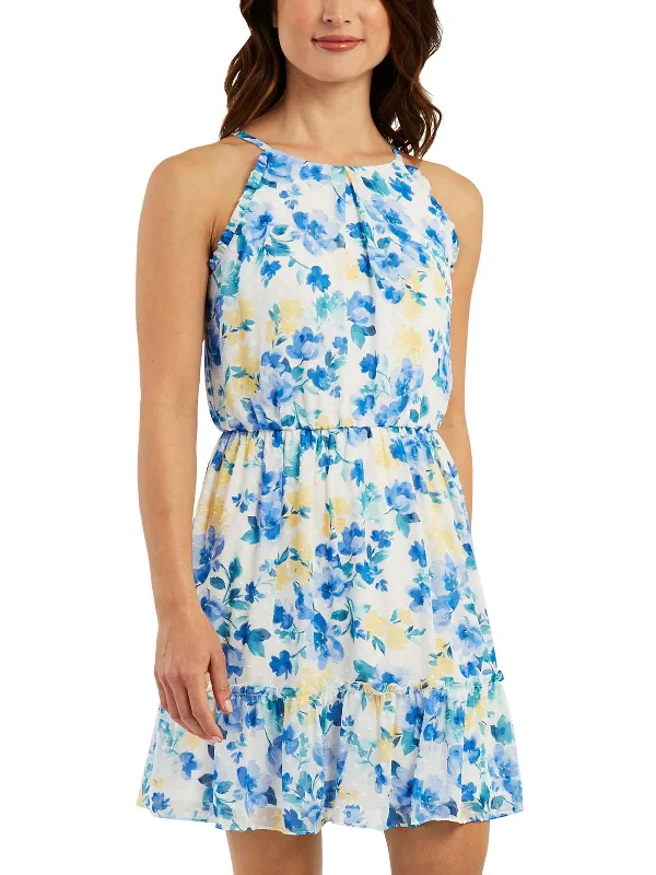 Bargain Bin Juniors Womens Printed Mini Shift Dress