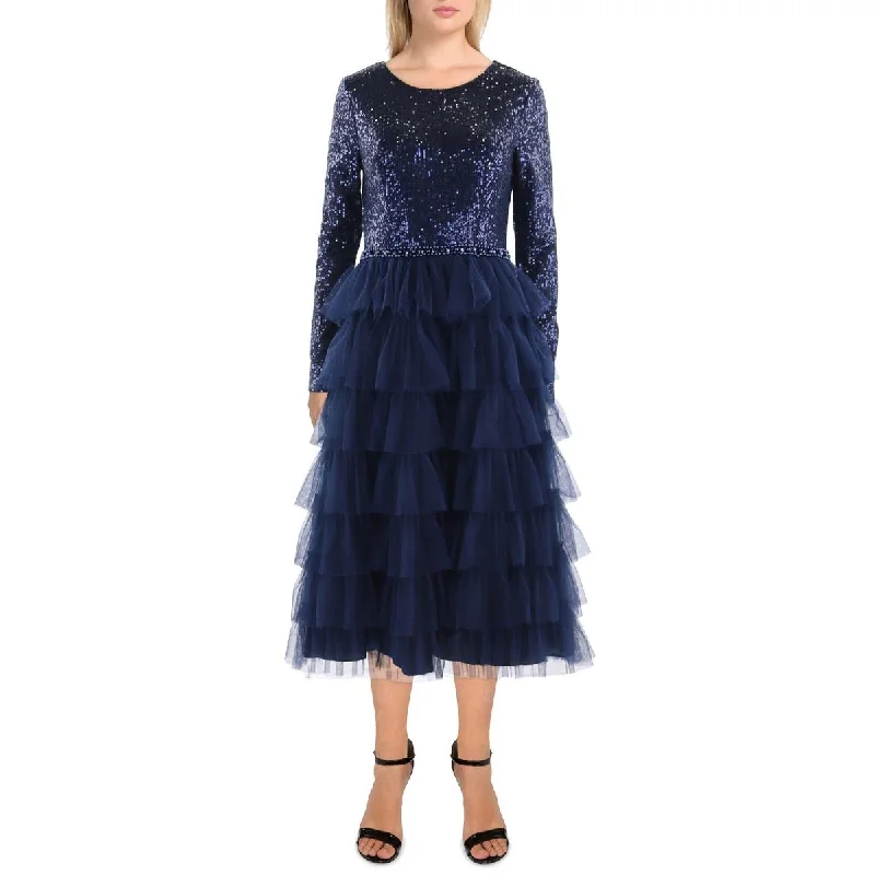 Price Slash Womens Tiered Long Evening Dress