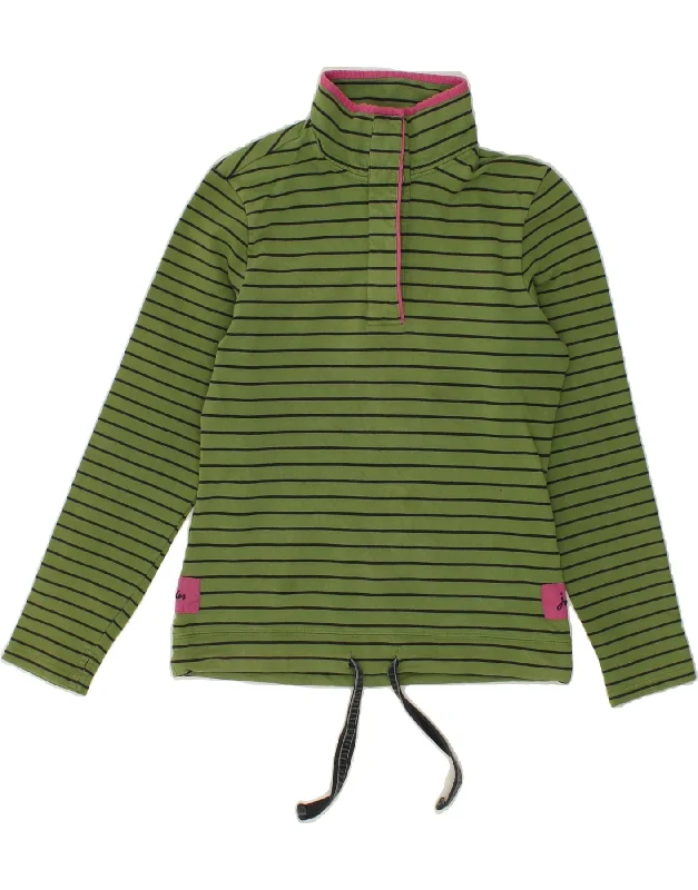Mega Deal JOULES Womens Button Neck Sweatshirt Jumper UK 8 Small  Green Striped