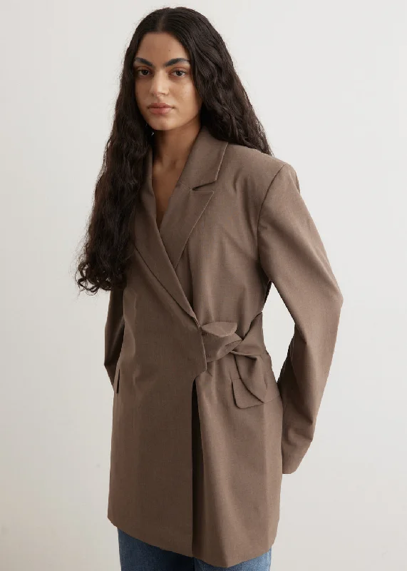 Unbeatable Prices Drapey Melange Knot Belt Blazer