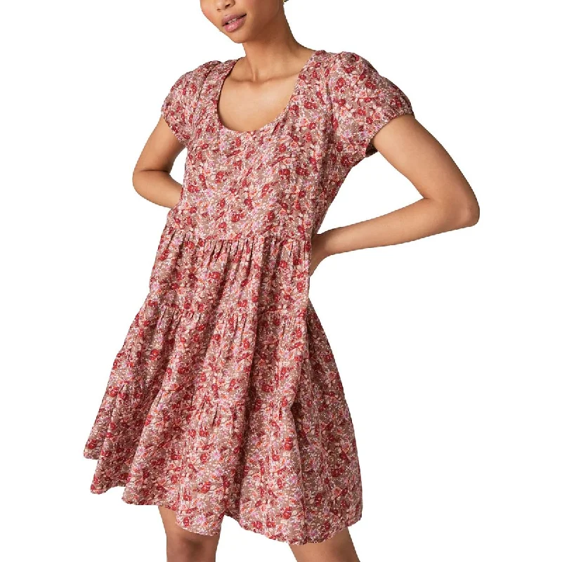 Buy More, Save More Womens Lace-Up Back Mini Babydoll Dress