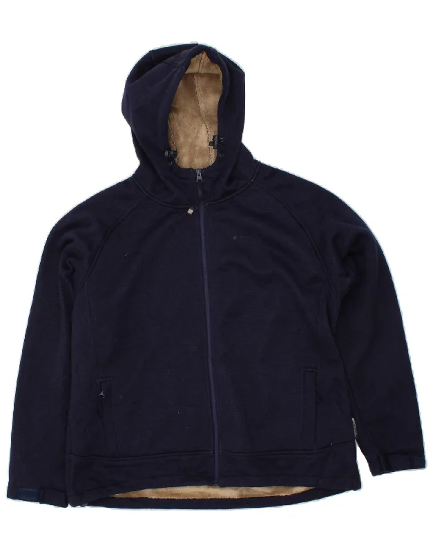 Discount Days MOUNTAIN WAREHOUSE Womens Zip Hoodie Sweater UK 18 XL Navy Blue Polyester
