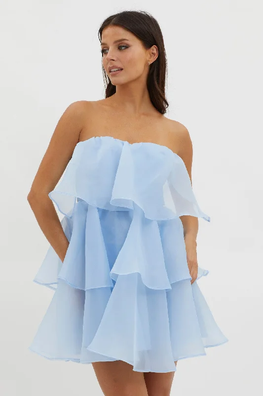 The Best Prices Behati Tiered Layer Mini Dress Blue