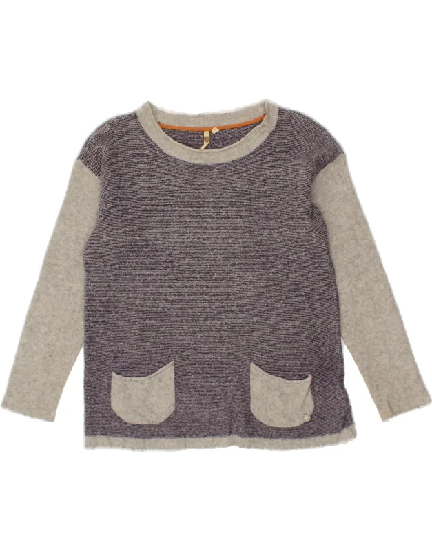 Bargain Prices WHITE STUFF Womens Boat Neck Jumper Sweater UK 10 Small Grey Colourblock