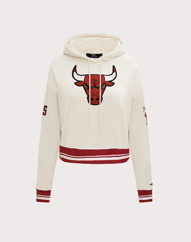 Hurry In Pro Standard Chicago Bulls Retro Classic Cropped Hoodie