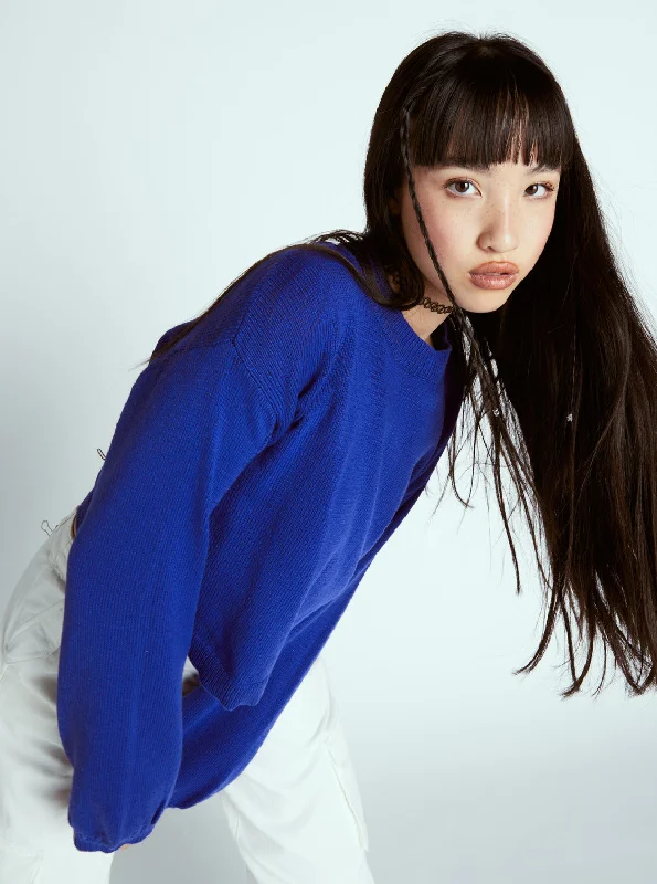 Major Savings Chloe Kim Crew Neck Sweater - Royal Blue