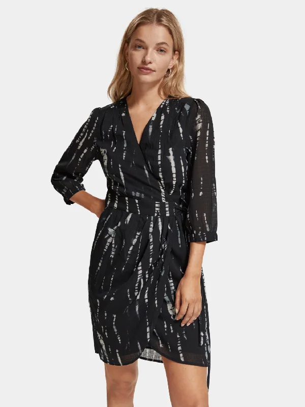 Markdown Madness Printed mini wrap dress