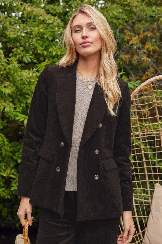 Amazing Deals Theresa Stretch Corduroy Blazer | Chocolate
