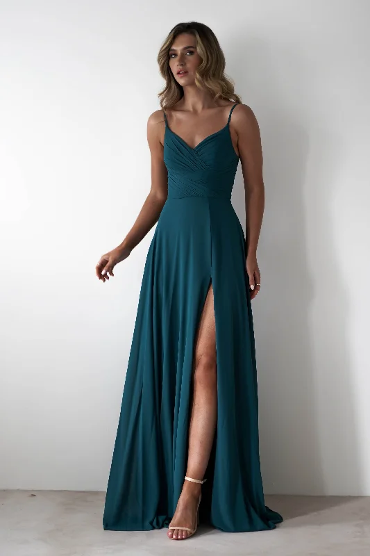 Price Reduction Lupita Chiffon Maxi Dress | Teal