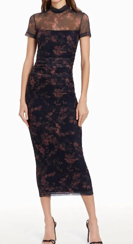 Overstock Dominique Mesh Dress In Black