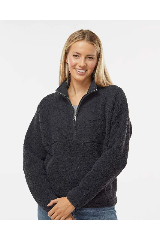 Flash Sale Boxercraft Womens Everest 1/4 Zip Sweatshirt w/ Pouch Pocket - Black