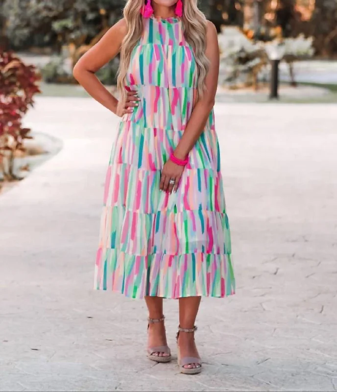 Special Discount Watercolor Weekend Dress In Multi