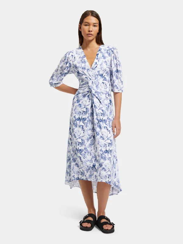 YEAR-End Sale Midi wrap dress with knot detail