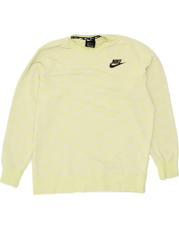 Special Discount NIKE Womens Oversized Graphic Sweatshirt Jumper UK 14 Medium Green Cotton