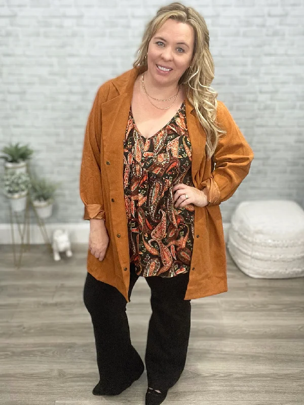 New Markdowns She's On Point Collared Coat In Rust - Andree by Unit