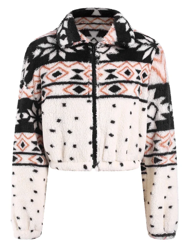 Steals and Deals White 1960s Christmas Snowflake Coat