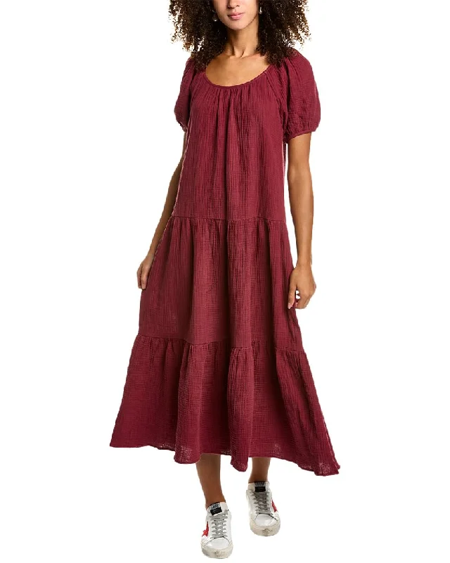 YEAR-End Clearance Socialite Puff Sleeve Tie-Back Midi Dress