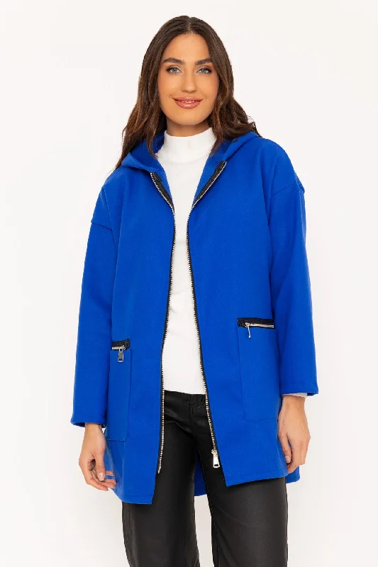 Price Meltdown Blue Zip Up Jacket With Hood