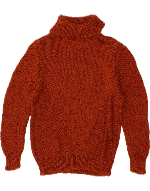 Great Bargains VINTAGE Womens Roll Neck Jumper Sweater UK 16 Large Orange Flecked