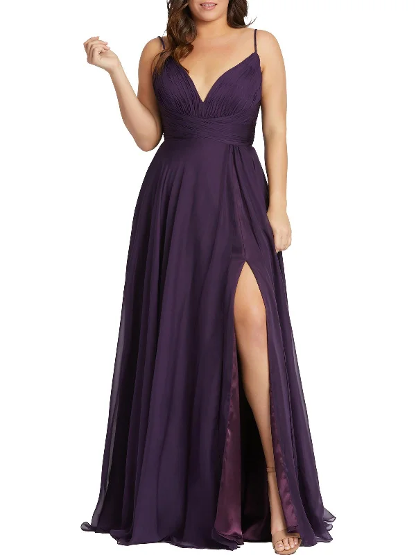 Hurry In Plus Womens Sleeveless Maxi Evening Dress