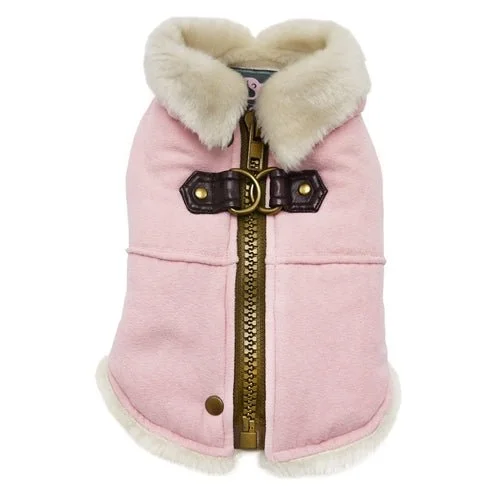 Online Only Furry Runner Coat Pink