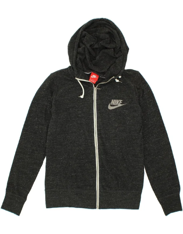 Overstock NIKE Womens Zip Hoodie Sweater UK 14 Medium Grey Flecked