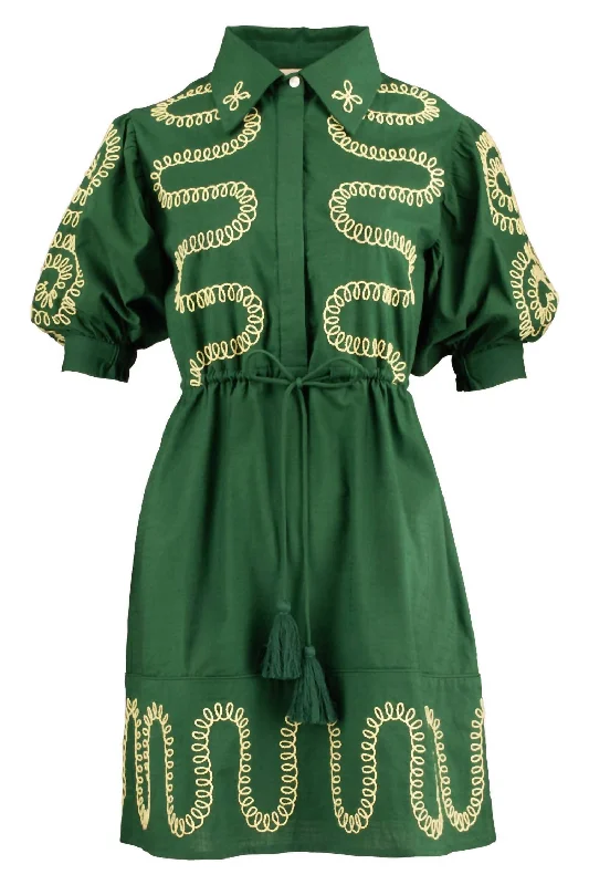 Act Now Celia Dress In Kelly Green