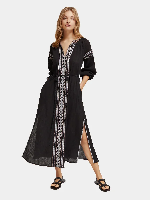 Huge Discounts Midi dress with embroidery details