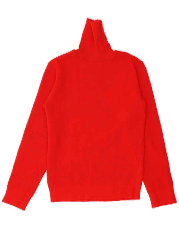 Best Bargains VINTAGE Womens Roll Neck Jumper Sweater UK 8 Small Red