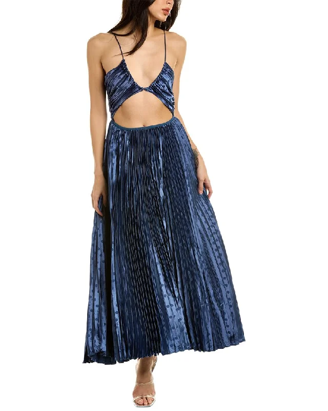 Limited Edition Beulah Pleated Dot Midi Dress