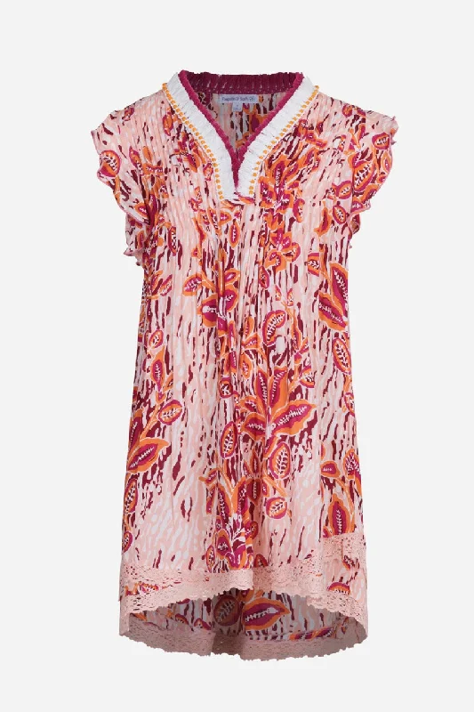 New Markdowns Mini Dress Sasha for girls - Pink Exotic Forest