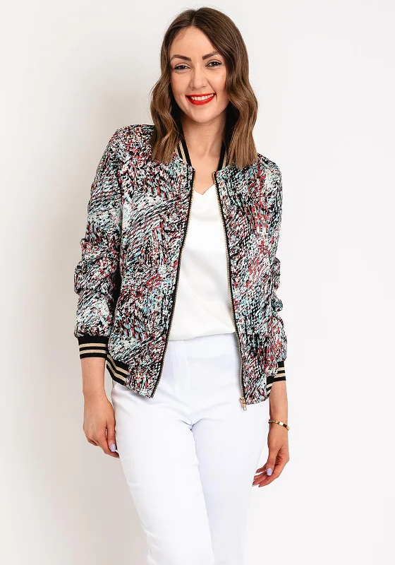 Best Bargains Serafina Collection Printed Bomber Jacket, Blue