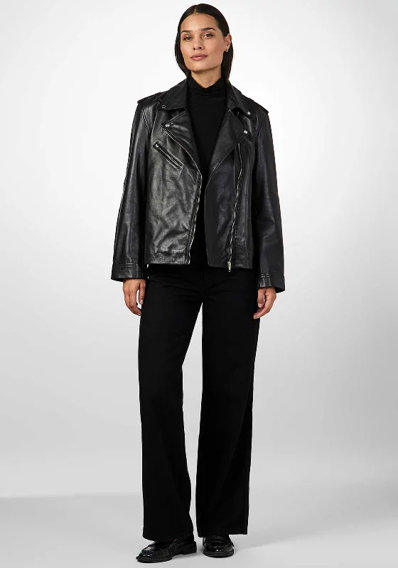 Customer Appreciation Sale Y.A.S Ane Leather Biker Jacket, Black