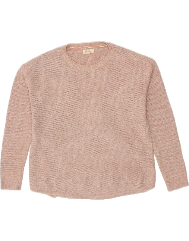 Amazing Deals FAT FACE Womens Crew Neck Jumper Sweater UK 14 Large Pink Cotton