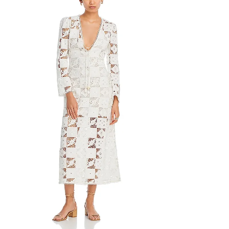 Major Savings Womens Embroidered V-Neck Maxi Dress