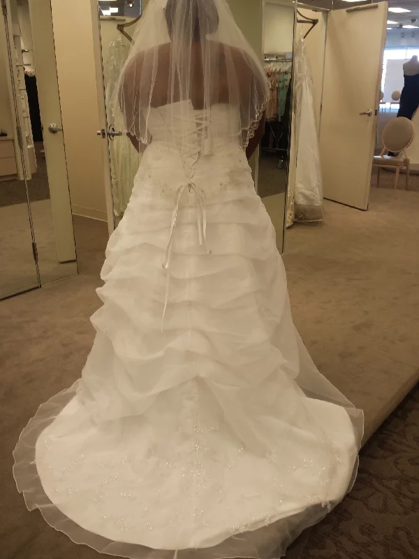 Seasonal Sale David's Bridal 9L9479 Organza Draped Dress with Beads
