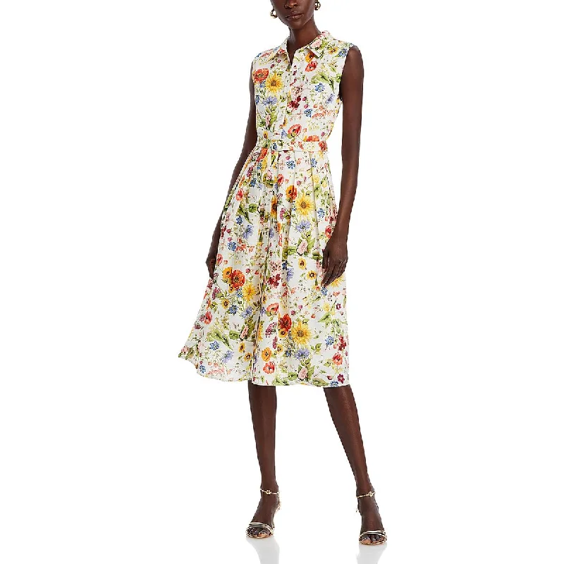 Bonus Savings Womens Floral Print Collared Shirtdress