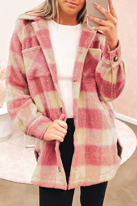Overstock Sale Lovely Plaid Shacket for Spring