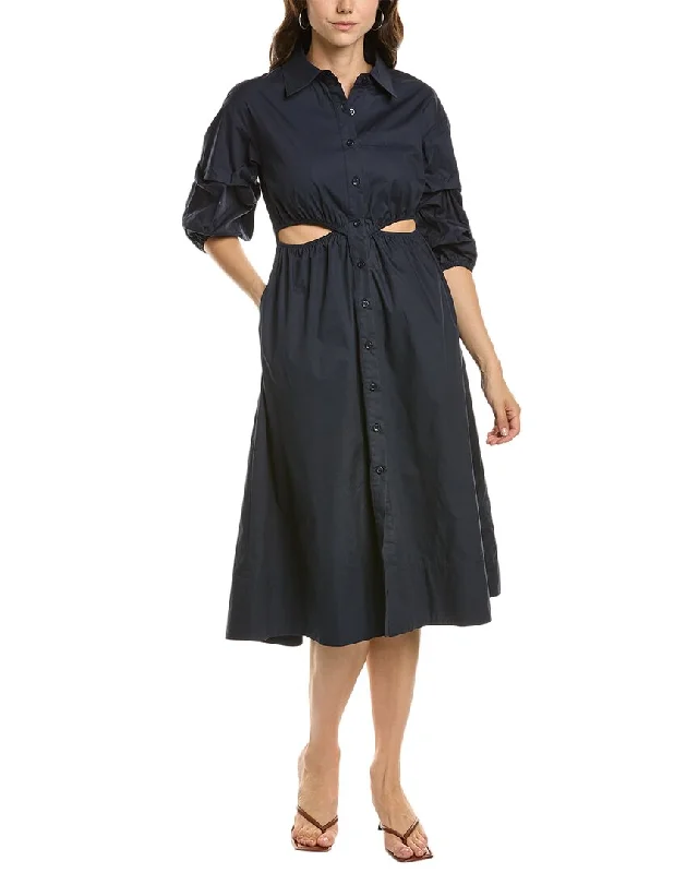 Limited Availability Gracia Cutout Waist Shirtdress