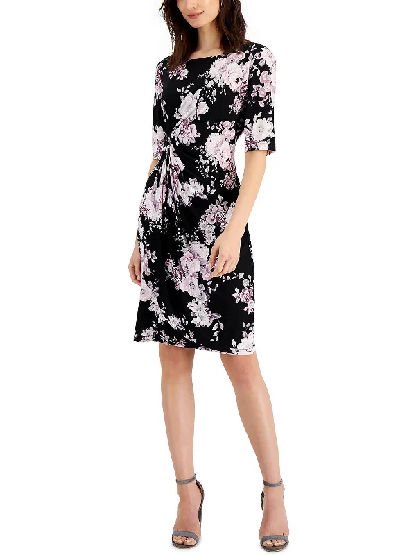 Don't Miss Womens Floral Knee Sheath Dress
