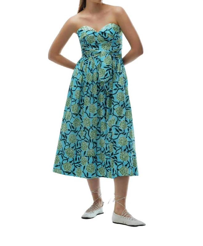 Mega Sale Lidia Strapless Midi Dress In Amelia/elba