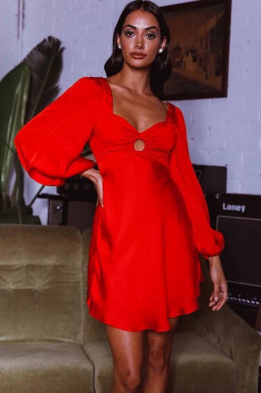 Unbeatable Prices Jonah Lace-Up Back Mini Dress Red