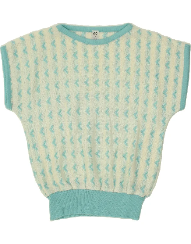 Price Reduction C&A Womens Short Sleeve Boat Neck Jumper Sweater UK 14 Medium Blue Striped Price Reduction C&A Womens Short Sleeve Boat Neck Jumper Sweater UK 14 Medium Blue Striped