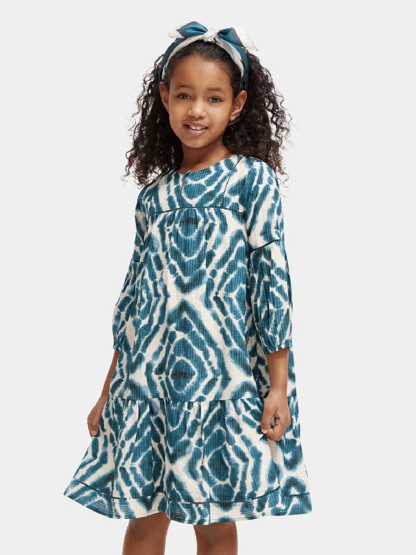 Value Deals Kids - All-over printed ladder tape dress