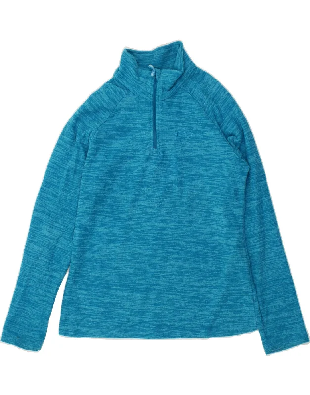 Best Bargains MOUNTAIN WAREHOUSE Womens Zip Neck Fleece Jumper UK 10 Small  Blue Flecked