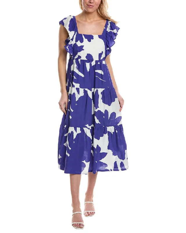 Fantastic Offers CROSBY by Mollie Burch Eloise Tie Linen-Blend Midi Dress