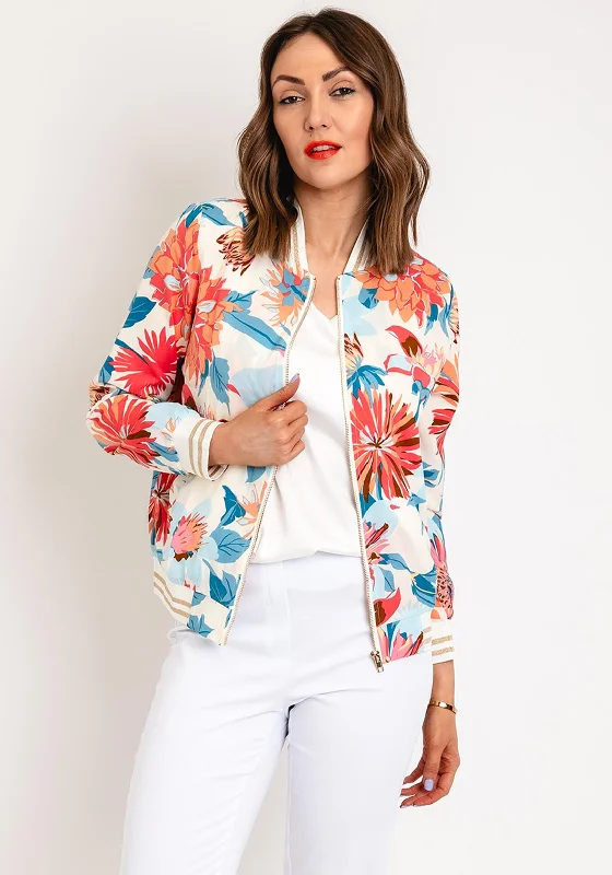 Special Savings Serafina Collection Floral Bomber Jacket, Blue