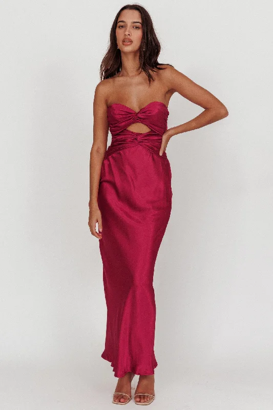Unmissable Offer Good Impression Double Twist Maxi Dress Plum