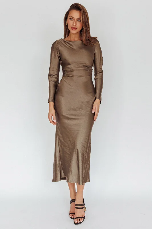 Fantastic Deals Loveland Cowl Back Midi Dress Olive