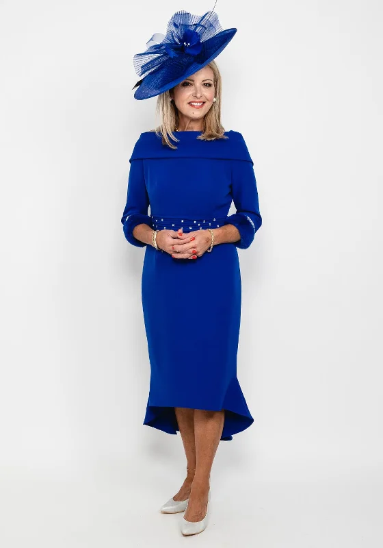 Extra Discounts Gabriela Sanchez Detailed Fishtail Midi Dress, Cobalt Blue